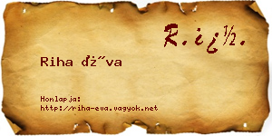 Riha Éva névjegykártya